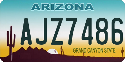AZ license plate AJZ7486