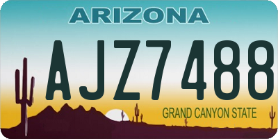 AZ license plate AJZ7488