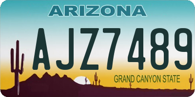 AZ license plate AJZ7489