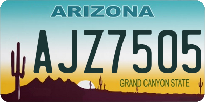 AZ license plate AJZ7505