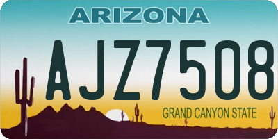 AZ license plate AJZ7508