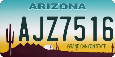 AZ license plate AJZ7516