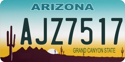 AZ license plate AJZ7517