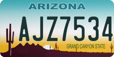 AZ license plate AJZ7534
