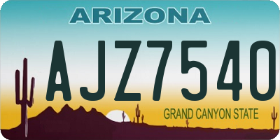 AZ license plate AJZ7540
