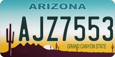 AZ license plate AJZ7553