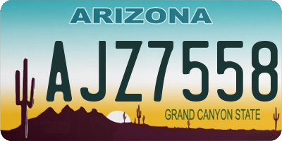 AZ license plate AJZ7558