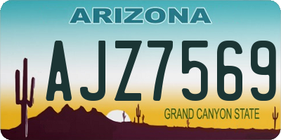 AZ license plate AJZ7569