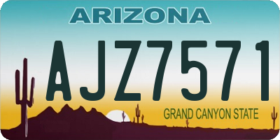 AZ license plate AJZ7571