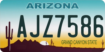 AZ license plate AJZ7586