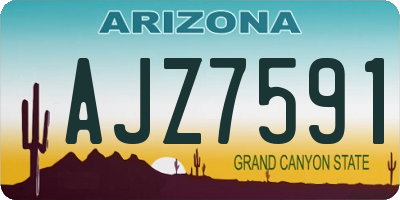 AZ license plate AJZ7591
