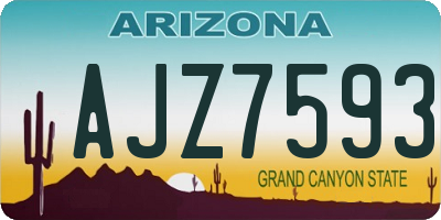 AZ license plate AJZ7593