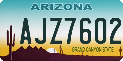 AZ license plate AJZ7602