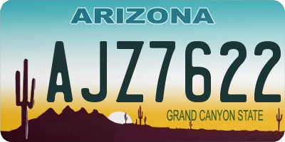 AZ license plate AJZ7622