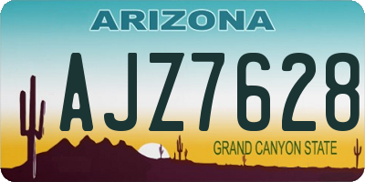 AZ license plate AJZ7628