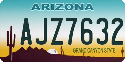 AZ license plate AJZ7632