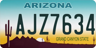 AZ license plate AJZ7634