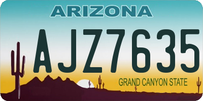 AZ license plate AJZ7635