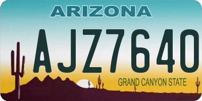 AZ license plate AJZ7640