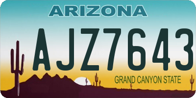 AZ license plate AJZ7643