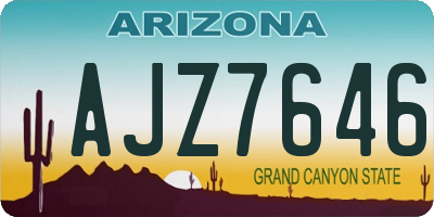 AZ license plate AJZ7646