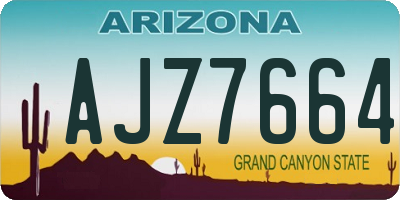 AZ license plate AJZ7664