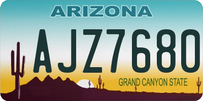 AZ license plate AJZ7680