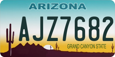 AZ license plate AJZ7682
