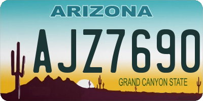 AZ license plate AJZ7690