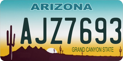 AZ license plate AJZ7693