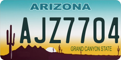 AZ license plate AJZ7704