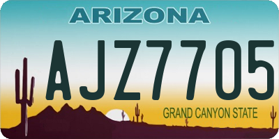 AZ license plate AJZ7705