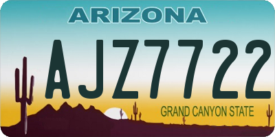 AZ license plate AJZ7722