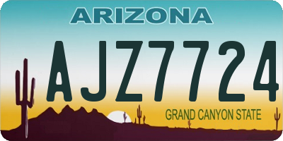 AZ license plate AJZ7724