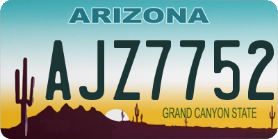 AZ license plate AJZ7752