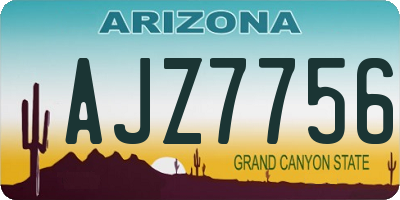 AZ license plate AJZ7756