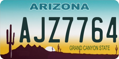 AZ license plate AJZ7764