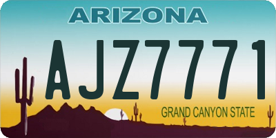 AZ license plate AJZ7771
