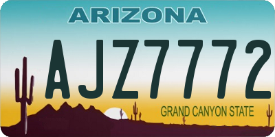 AZ license plate AJZ7772