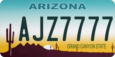 AZ license plate AJZ7777