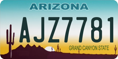 AZ license plate AJZ7781