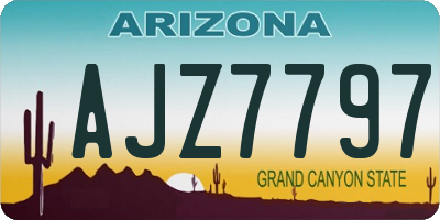 AZ license plate AJZ7797