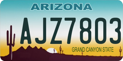 AZ license plate AJZ7803