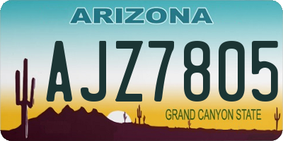 AZ license plate AJZ7805