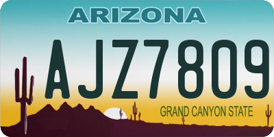 AZ license plate AJZ7809