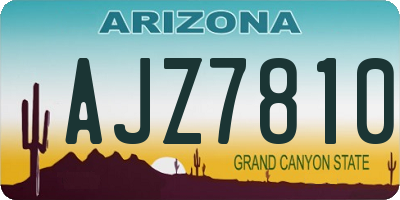 AZ license plate AJZ7810