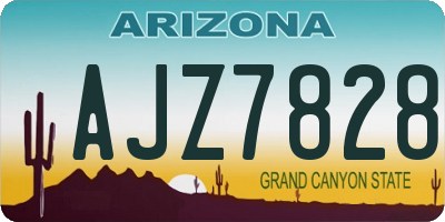 AZ license plate AJZ7828