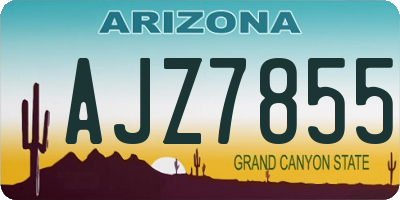 AZ license plate AJZ7855