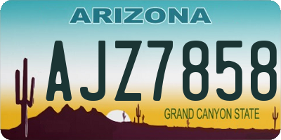 AZ license plate AJZ7858
