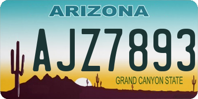 AZ license plate AJZ7893